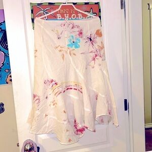 BILLABONG WHITE FLORAL FLOWY SKIRT